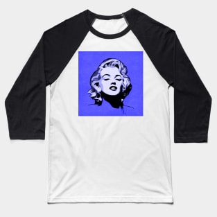 Marilyn | Blue | Pop Art Baseball T-Shirt